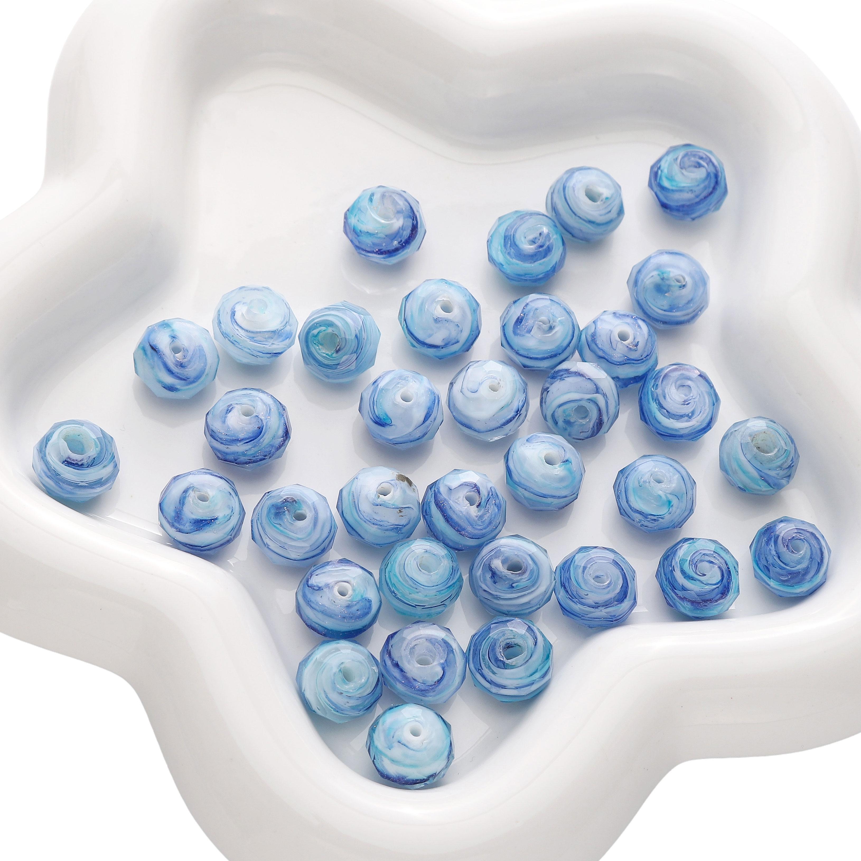 

12x10мм Граненые Стеклянные Бусины Плоские Круглые Разделительные Рассыпные Бусины для DIY Браслетов Ожерелий Изготовления Ювелирных Изделий 02