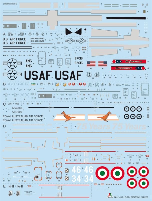 Platz Italeri 1/72 Scale American C-27J Spartan Transport Plane Plastic Model Kit IT1450 (Airplane)