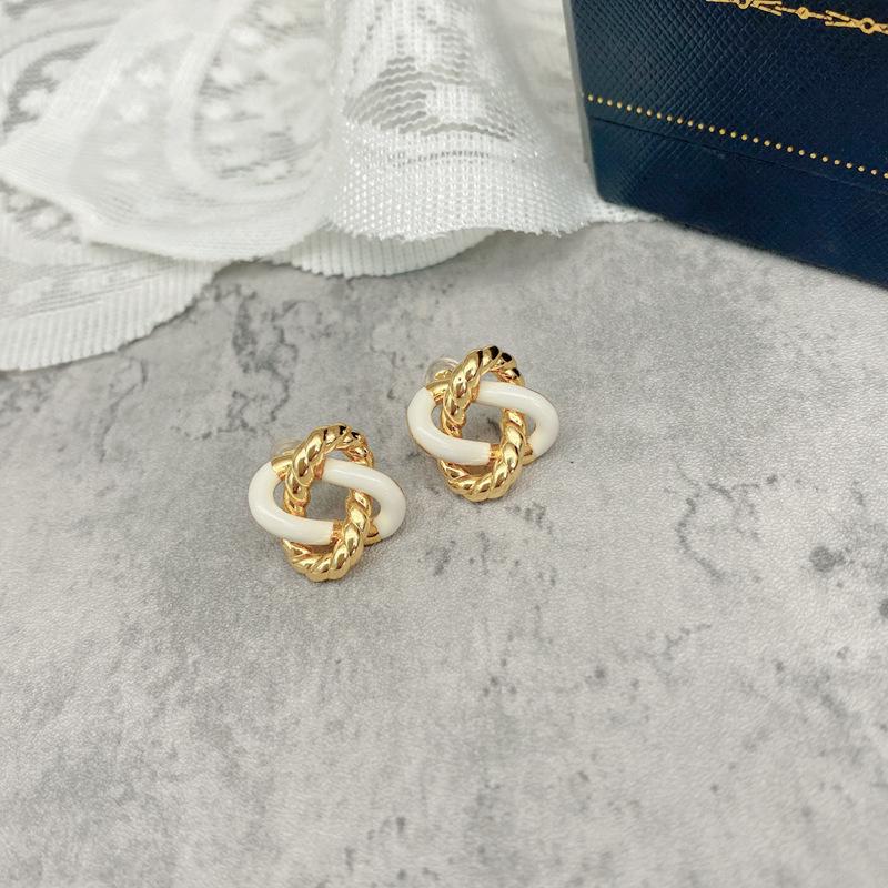 Retro Oval Drip Glaze Enamel Stud Earrings, S925 Silver Needle, Women s Braided Ancient Style Summer Jewelry белый