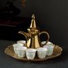 Set von 6 Arabischen Keramik-Kaffeetassen (70ml) - Mini Kava Design in Grün und Grau