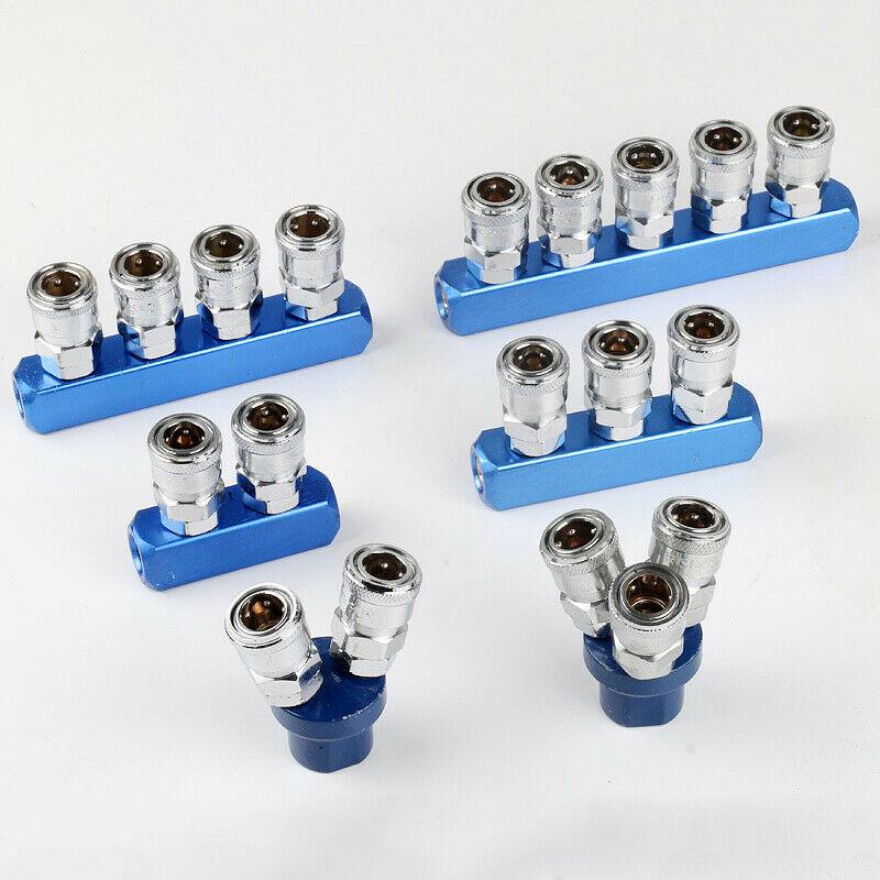 1/4 Hydraulic Quick Coupler Set Of 2 Pekdi 3 Way Manifold Block Splitter Quick Connect Air Hose... Propane Splitter 2 Way - Foto 11