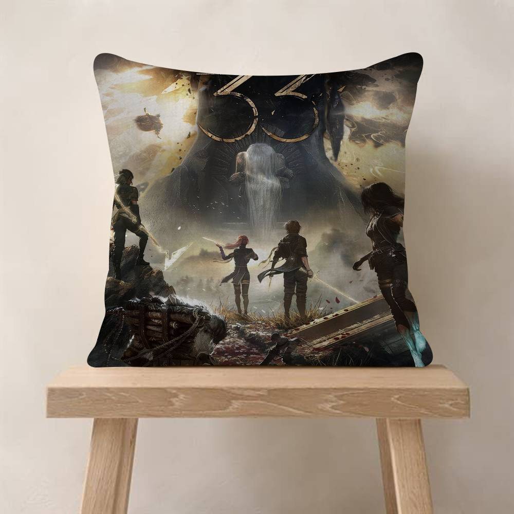 CClair OObscur EExpedition  Personalized Pillow Cover Kids Bedroom Wild Party Decor Pillowcase Kid Birthday Shower Gift 30x30 cm