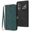 Side Buckle Double Fold Hand Strap Leather Phone Case