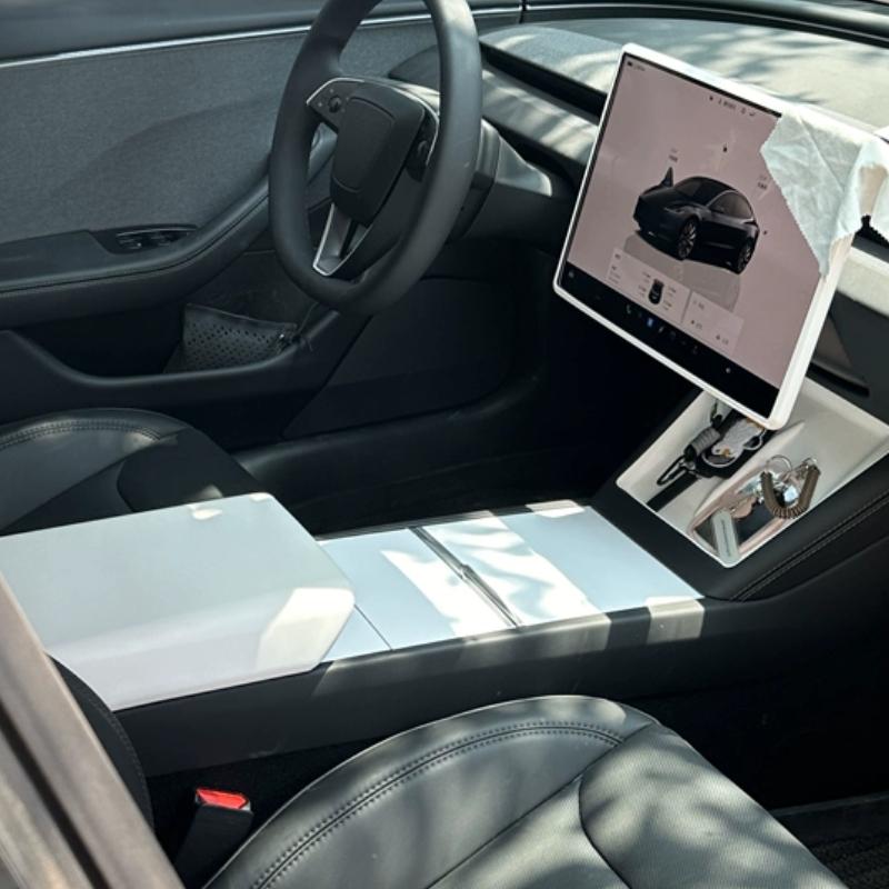 For Tesla Model Y Juniper 2025 Central Control Storage Box Rear Air Outlet Screen Frame Car White Trim Interior Suit Accessories