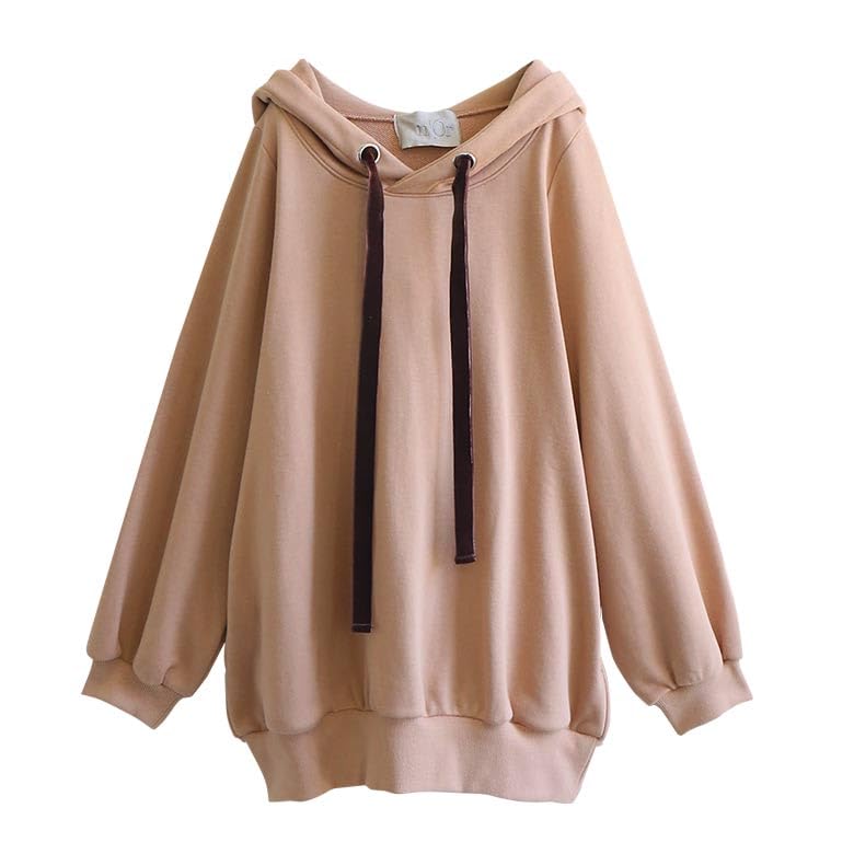 

Stylish Hoodie Size 1 Women s Loose-Fitting (Milk Tea, (M-L))