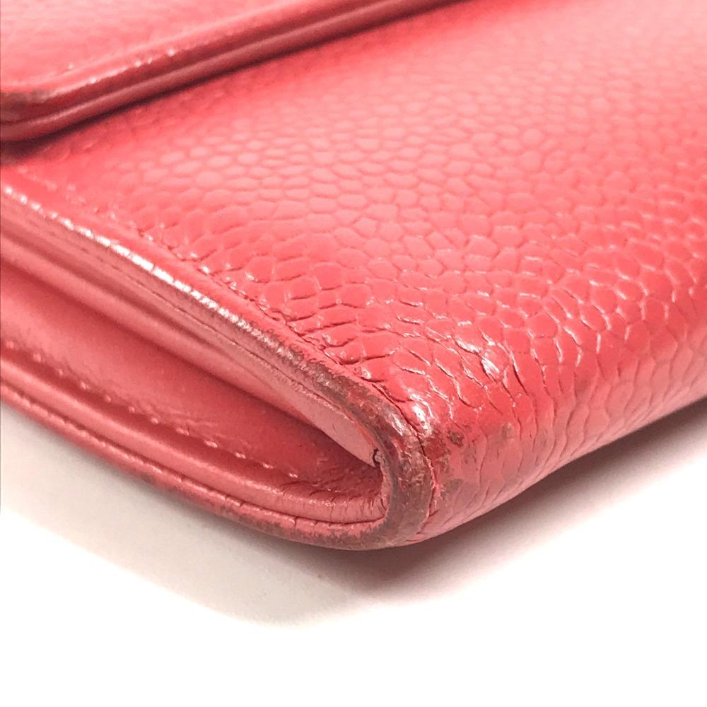 Chanel CC CC Mark Logo Long Wallet Flap Long Wallet Caviar Leather RedBased