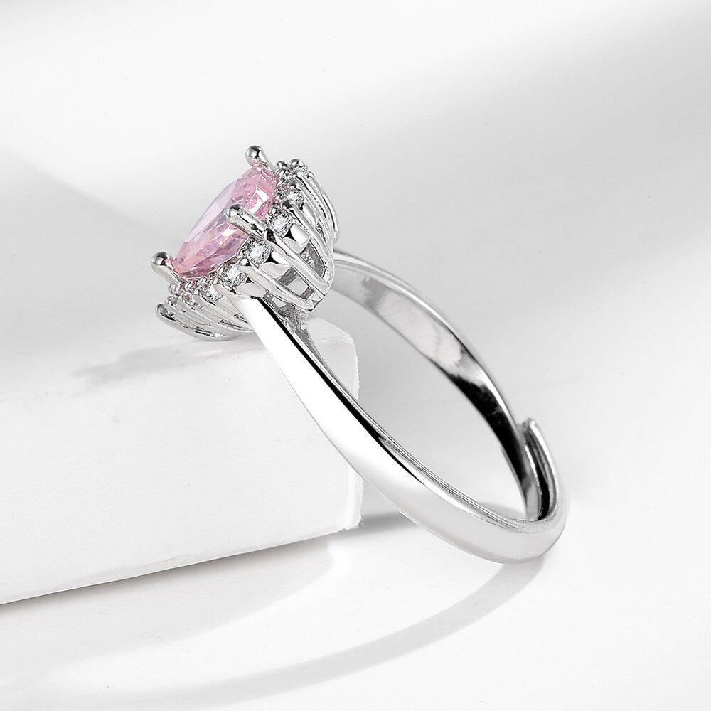 Valentine's Day Gift Red Heart 925 Sterling Silver Elegance Ring For Women Jewelry Rings For Wedding Party