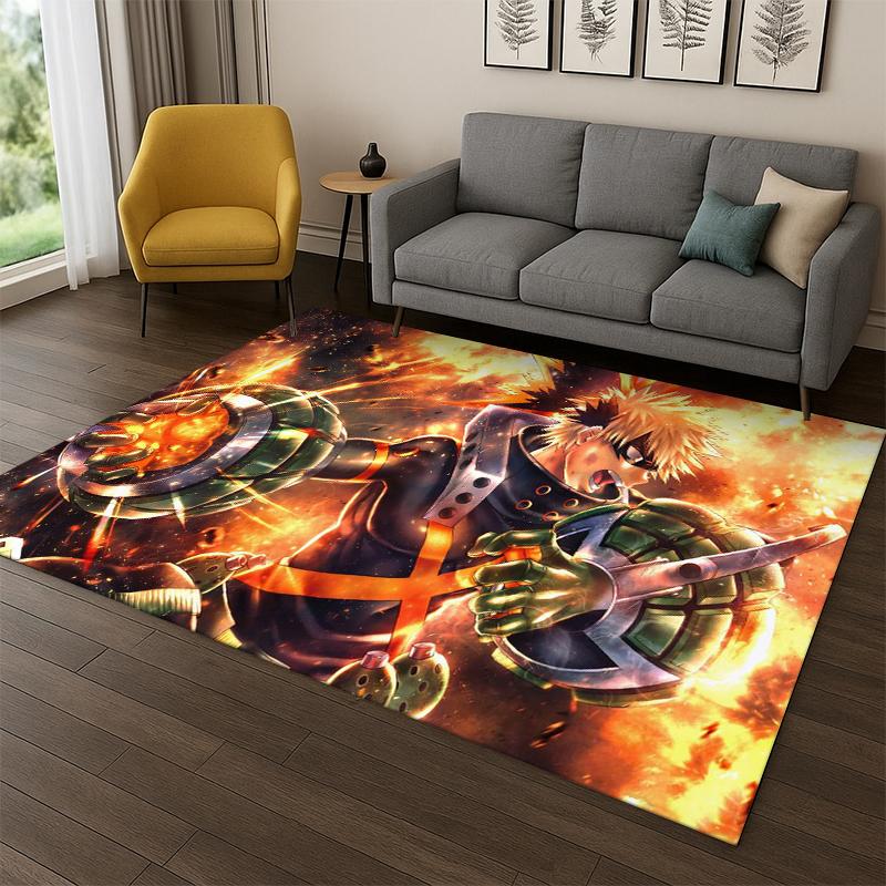 My Hero Academia Deku Bakugou Cartoon Anime Carpet Rug for Bedroom Living Room Sofa Doormat Home Decor,Kid Area Rug Non-slip