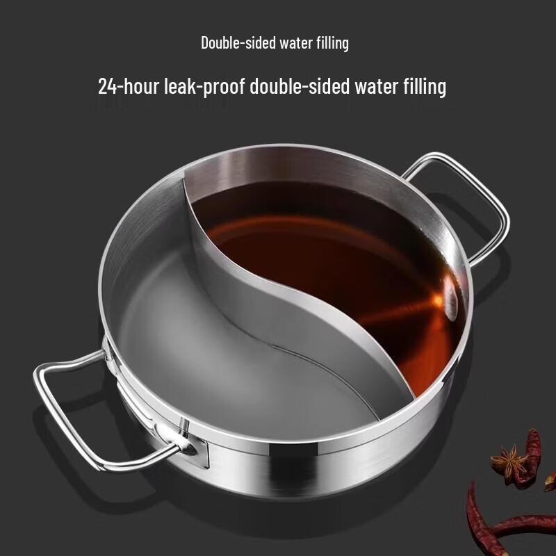 Jun Ding Ying Edelstahl Doppel-Geschmacks-Hotpot