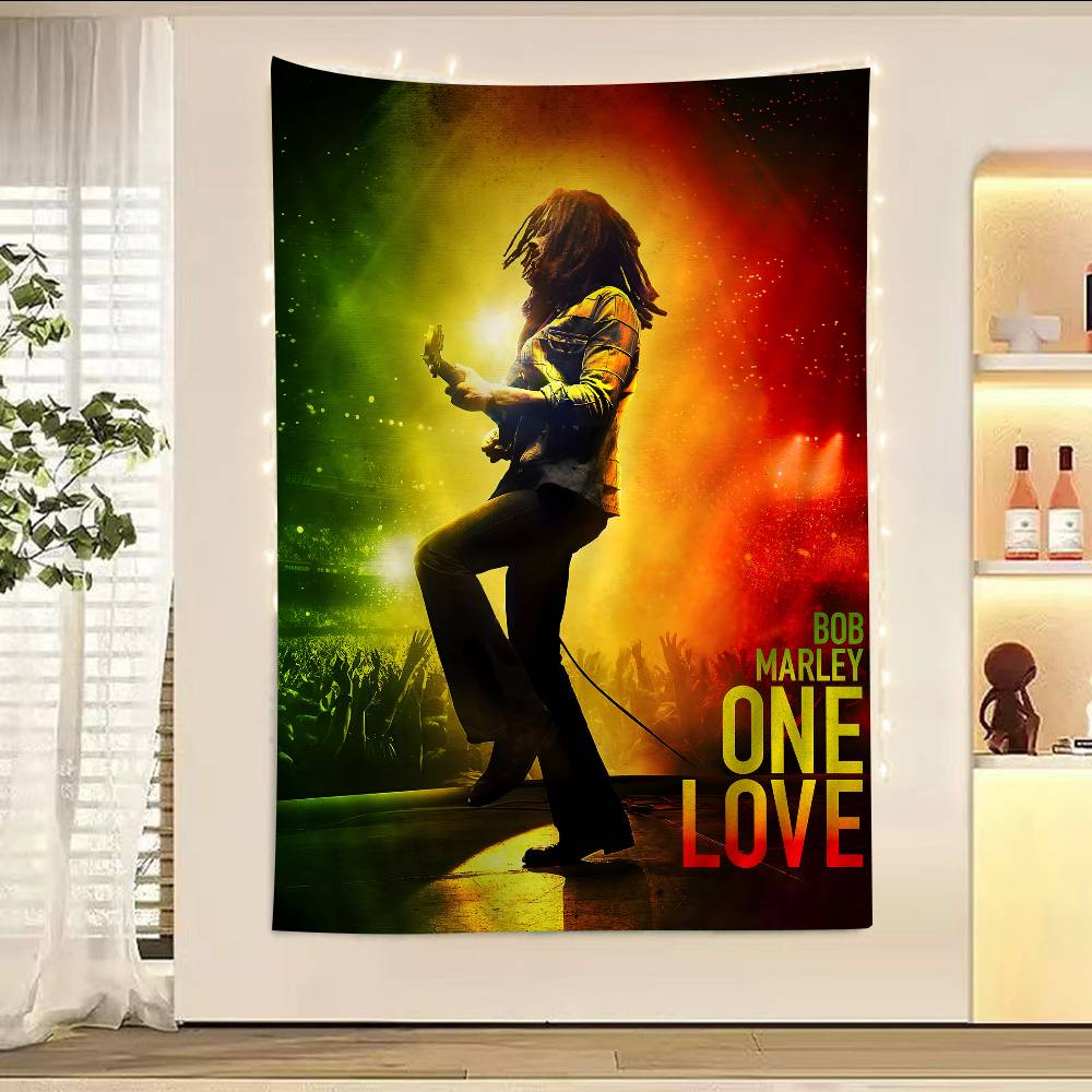 BOB MARLEY CANTANTE Arazzo Anime Fiore Hippie Tappeti da Parete Decorazioni per Stanza Decorazione da Parete Decorazioni per la Casa