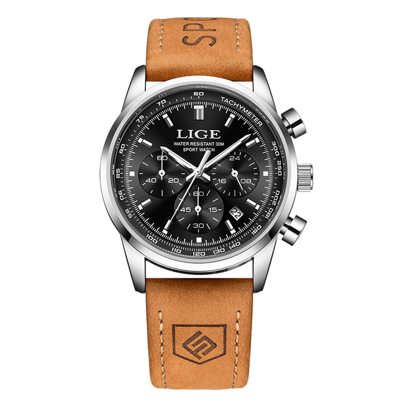 

Мужские водонепроницаемые светящиеся наручные часы-будильник для бега One Size