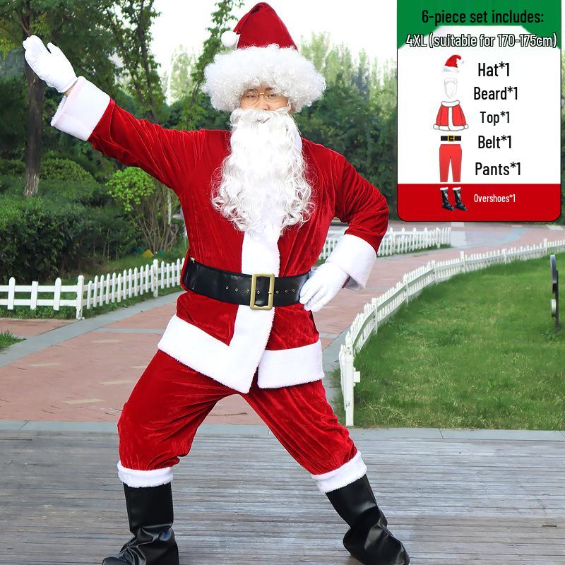 Adult Santa Claus Costume Set - Men's & Women's Plus Size Christmas Outfit