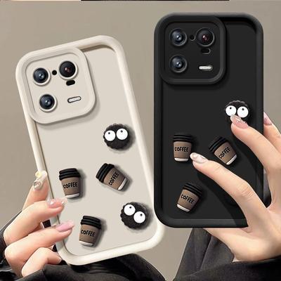 Roztomilý Kreslený 3D Kávový Tekutý Silikonový Měkký Kryt Pro Motorola E22 G10 G20 G30 G54 G9Play Ochranný Kryt Objektivu Moto G14