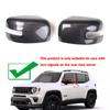 For Jeep Renegade 2016 2017 2018 Car Rearview Side Mirror Cover Wing Cap Exterior Door Housing Shell ABS Trim
