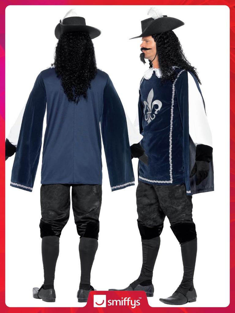 Musketeer Male Adult Costume for Large Halloween. Size (42-44).