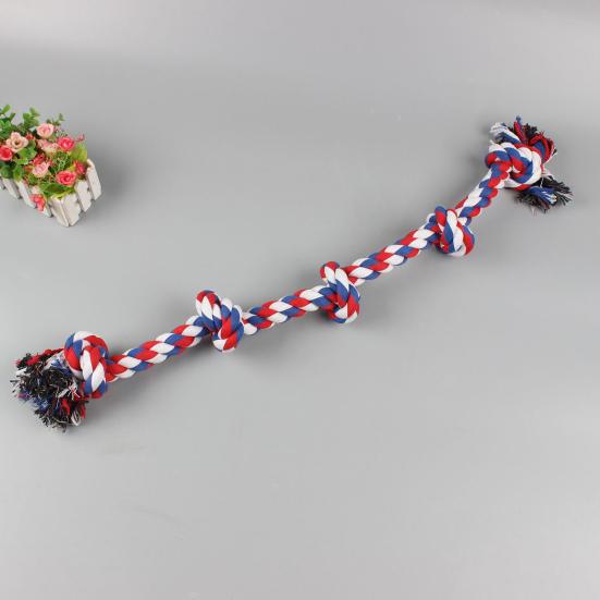 5-Knot Dog Rope Toy Heavy-Duty Dog Chew Rope Toy for Aggressive Chewer Interactive Dog Pull Cotton Rope for Tug of War Game