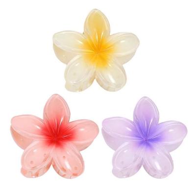 Hair Clip - SURENHAP - Hawaiian - Plumeria Flower - Colors: Red, Yellow, Purple