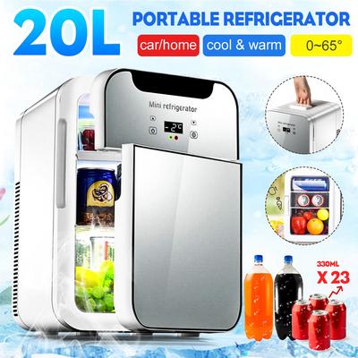 220V Large Capacity Car Refrigerator Freeze Heating Dual Use Fridge Fruit Storage Home/Car  Picnic Refrigeration Heating 20L 12V