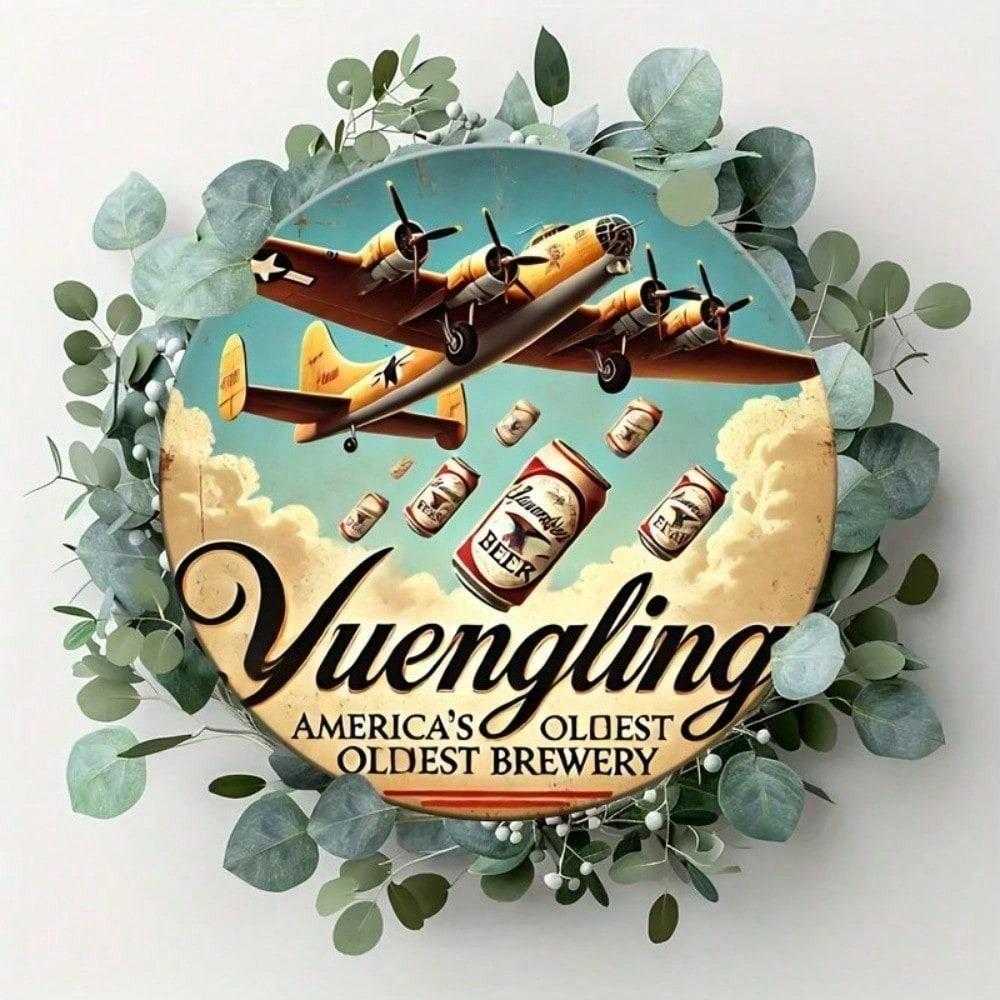 Yuengling Beer 8x12 Inch Round Metal Tin Sign Vintage Retro Wall Art Rustic Pub Decor for Man Cave Garage Home Bar
