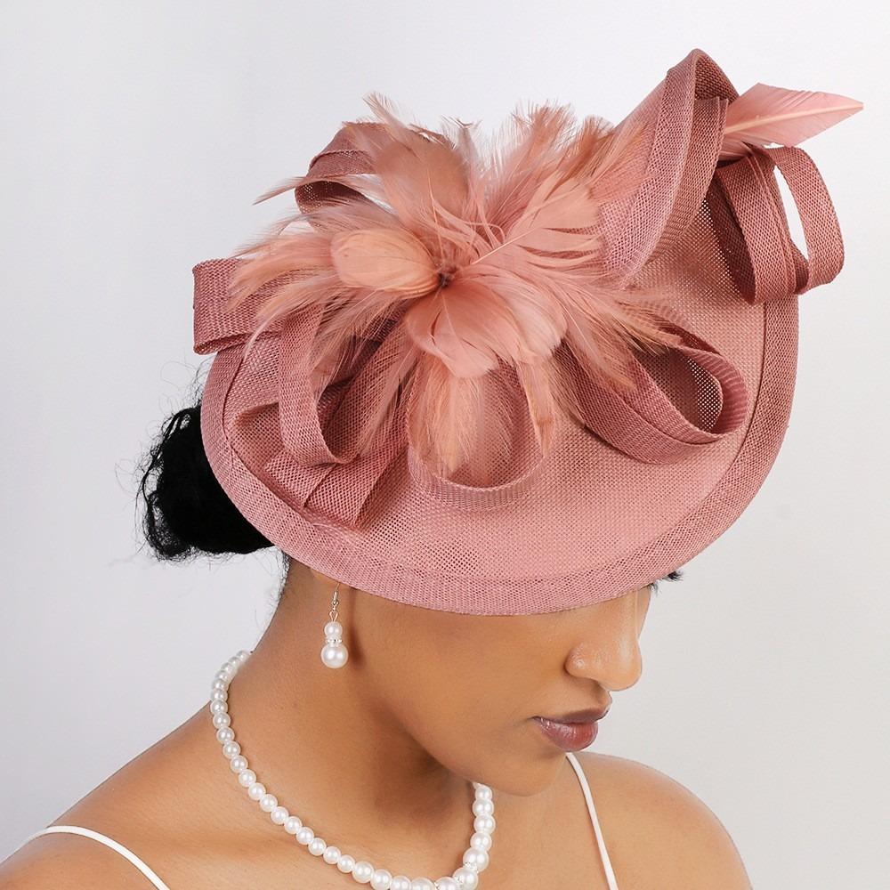 Exquisite Feather Fascinator Hat Elegant Bridal Headband Retro Bride Headdress Wedding