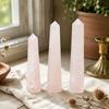 Gemstone Six Face Obelisk Point Approx 11cm - Rose Quartz