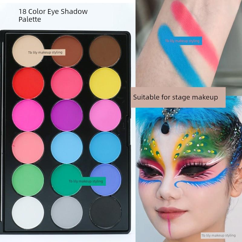 Colorful Eyeshadow Palette Matte 18 Colors Carmela Makeup Artist Professional Large Palette for June 1St Festival Eye Makeup Stage Performance Makeup