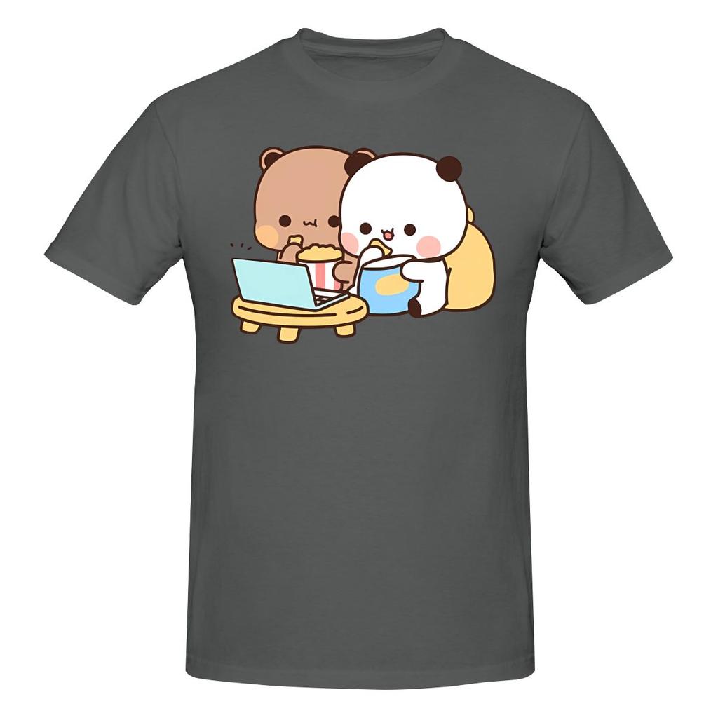 Funny Dudu Bear And Bubu Panda Watching Movie Together Unisexs Printed Tshirt Unisex T Shirtshirt Gym