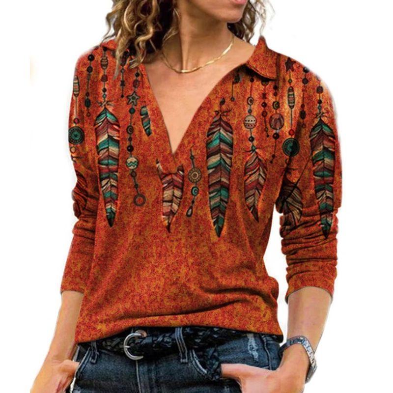 

Футболка с V-образным лацканом и длинными рукавами Топы футболок с V-образным лацканом и длинными рукавами 1 4XL