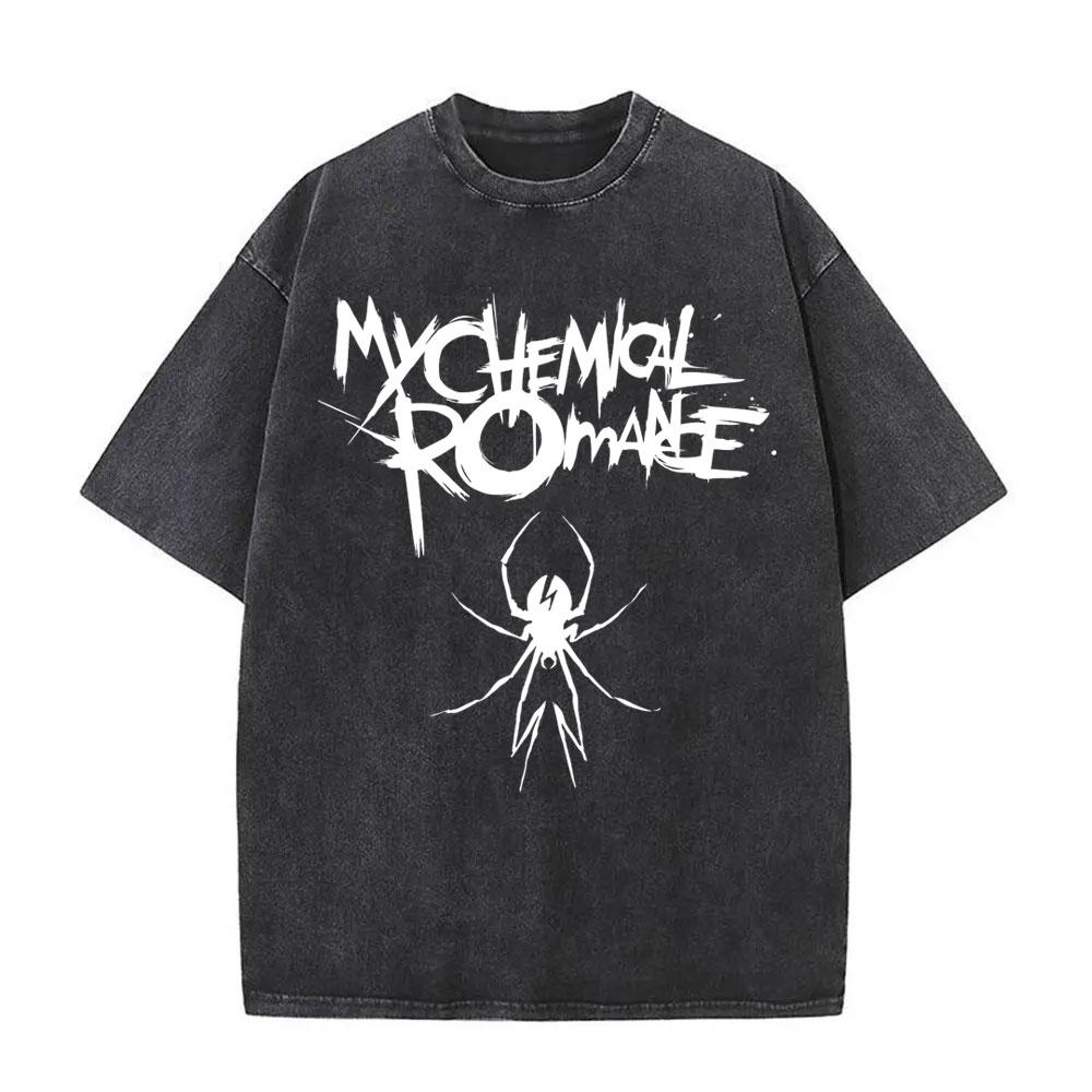 Washed Vintage Rock Band My Chemical Romance The Black Parade Tour 2026 T-shirt Men Women Fashion Punk Emo Oversized T Shirts