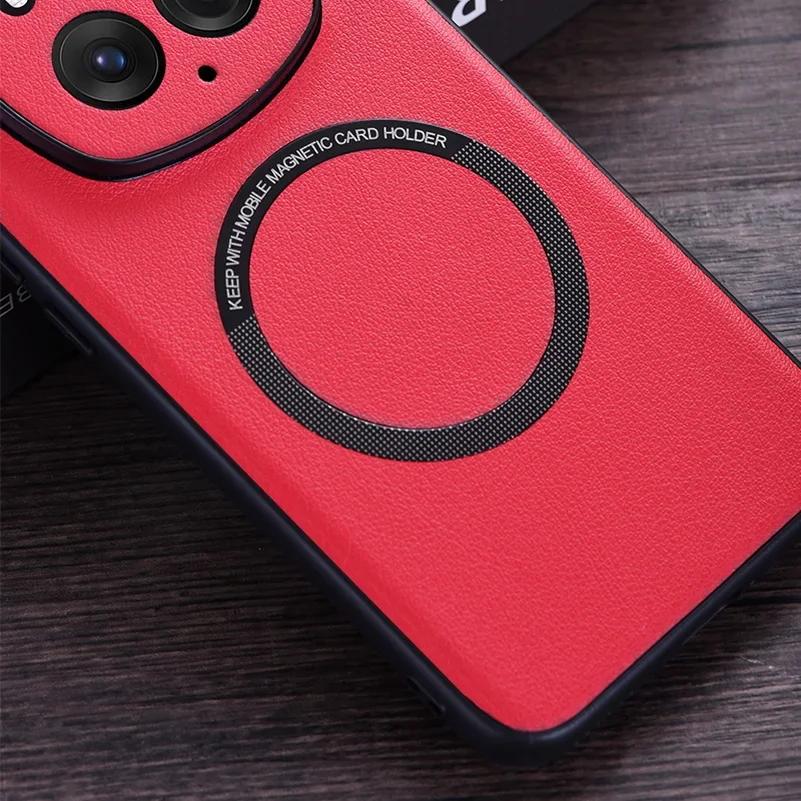 Luxuriöse Lederhülle für Honor Magic 6 Lite Pro 5 Pro 4 3 Honor 200 100 Pro 90 Pro X7A X8A X9A Stoßfeste Magsafe Magnetische Stoßfeste Business-Hülle