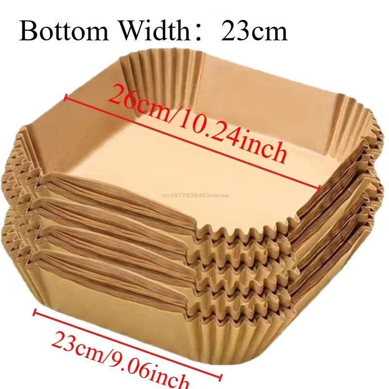 Papier sulfurisé jetable pour friteuse à air pour la cuisson, la pâtisserie, antiadhésif, papier sulfurisé pour la cuisson au four, accessoires de cuisine, papier ciré alimentaire