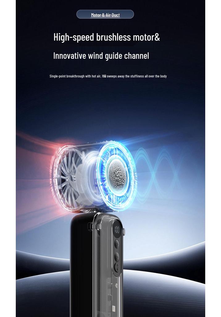 Rechargeable Handheld Neck-Hanging Mini Fan with Semiconductor Cooling and Long Battery Life