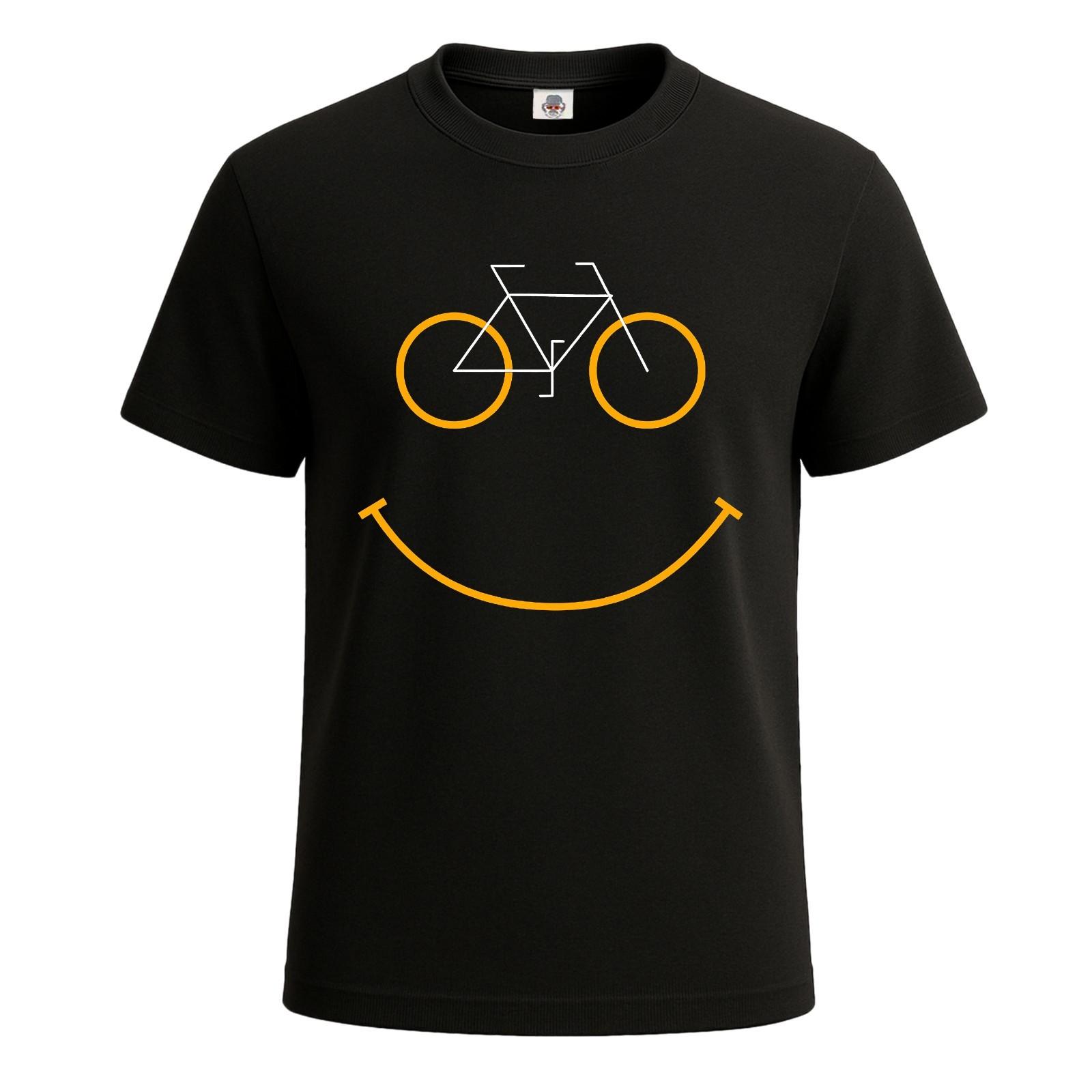 Bicycle Smile Graphic Mens T-Shirt Bike Bliss Gift Party Novelty Top Tee S