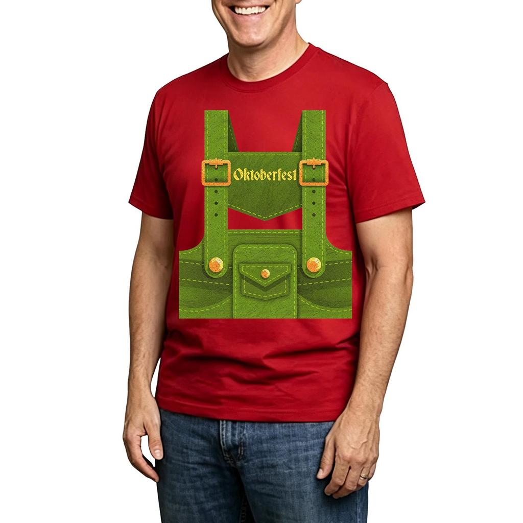 Men's Casual Printed Round Neck Short Sleeve T-Shirt, Lightweight Breathable Tee