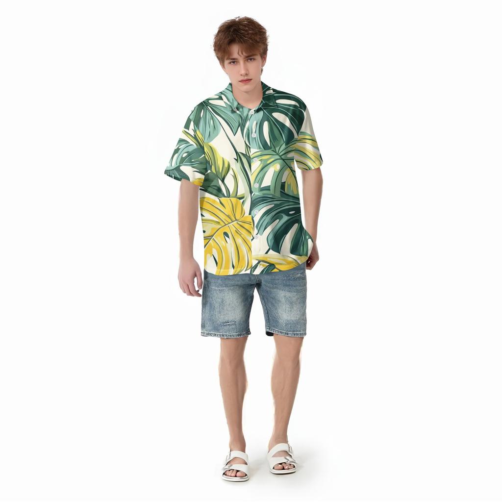 Family Matching Summer Outfits, Hawaiian Vacation Women Beach Dress, Girls Sundress, Men And Boys Button Down Shirt