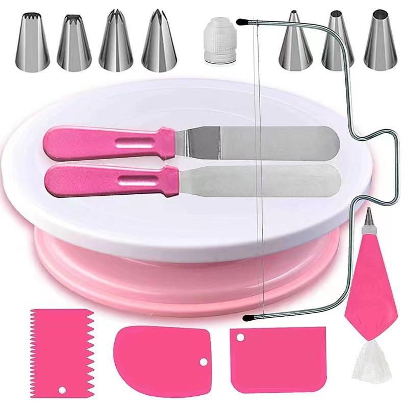 106-Piece Cake Decorating Set: Turntable, Piping Tips & Bags, Spatulas, Nails