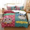 Kawaii Cartoon Owl Duvet Cover Set Full Queen King Size Owl Bedding Set For Girls Boys Brown Owl Cartoon Animal Comforter Cover