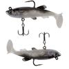 3PCS Soft Fishing Lures Jig Flexible Realistic Appearance Streamlined Body Fishing Bait Hook for Lake Sea