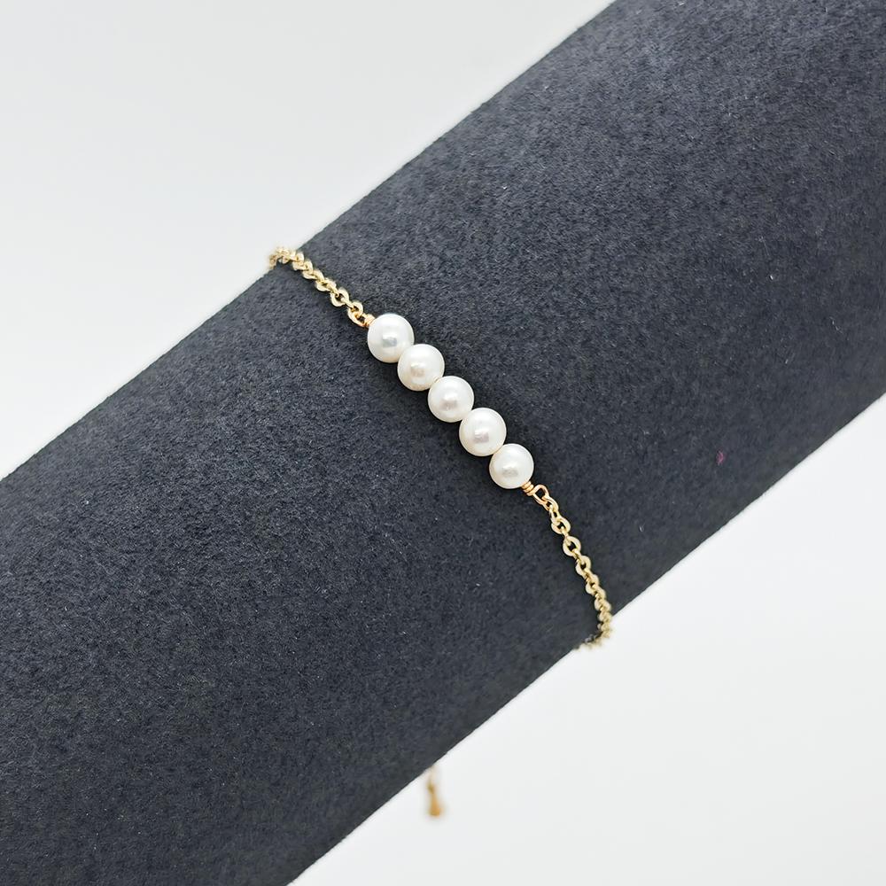 Vlen Stainless Steel Chain Bracelet Woman Girl Friends Gift Natural Pearl Bracelets for Women Minimalist Pulseras Jewelry