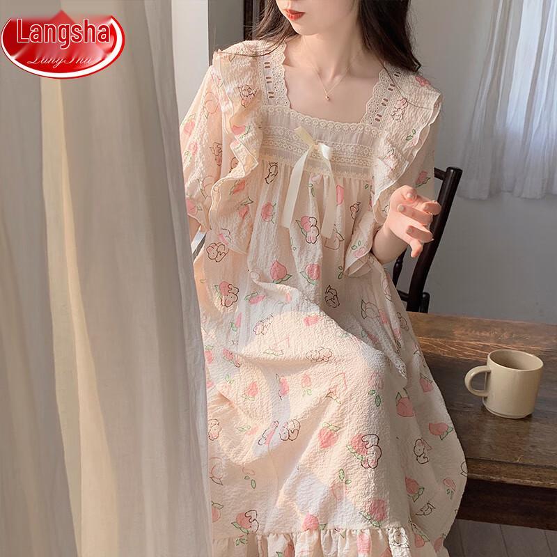 LangSha Women s Princess Style Summer Nightdress XL