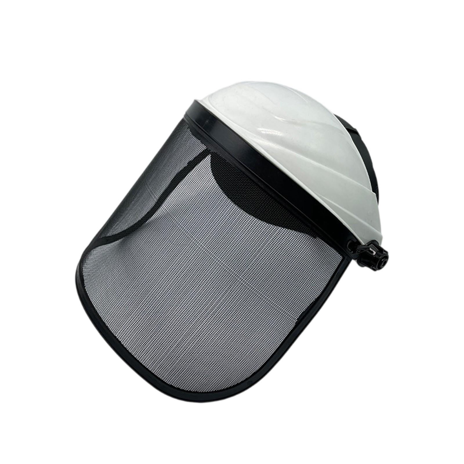 

Net Head Wear With Hard Hat Faces Shield Grass Chain Saw Cap - Hedge Mower Wire Mesh Mask One Size білий