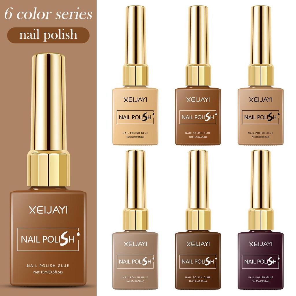 XEIJAYI 15ml Color Square Bottle Nail Gel Polish Set, 6 Colors, 1 New Shade, Available In Kilogram Packaging
