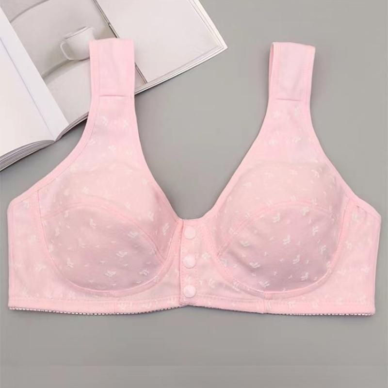 

Женские беспроводные хлопковые бюстгальтеры для мам, нижнее белье с застежкой спереди, бюстгальтер с Т-образной спинкой, мягкое нижнее белье для отдыха, большая чашка, большие размеры 46 розовый