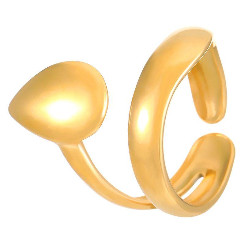 Bohemian Oil Drip Gradient Vintage Layered Titanium Steel Ring European and American Ins Style Geometric Open Stainless Steel Ring