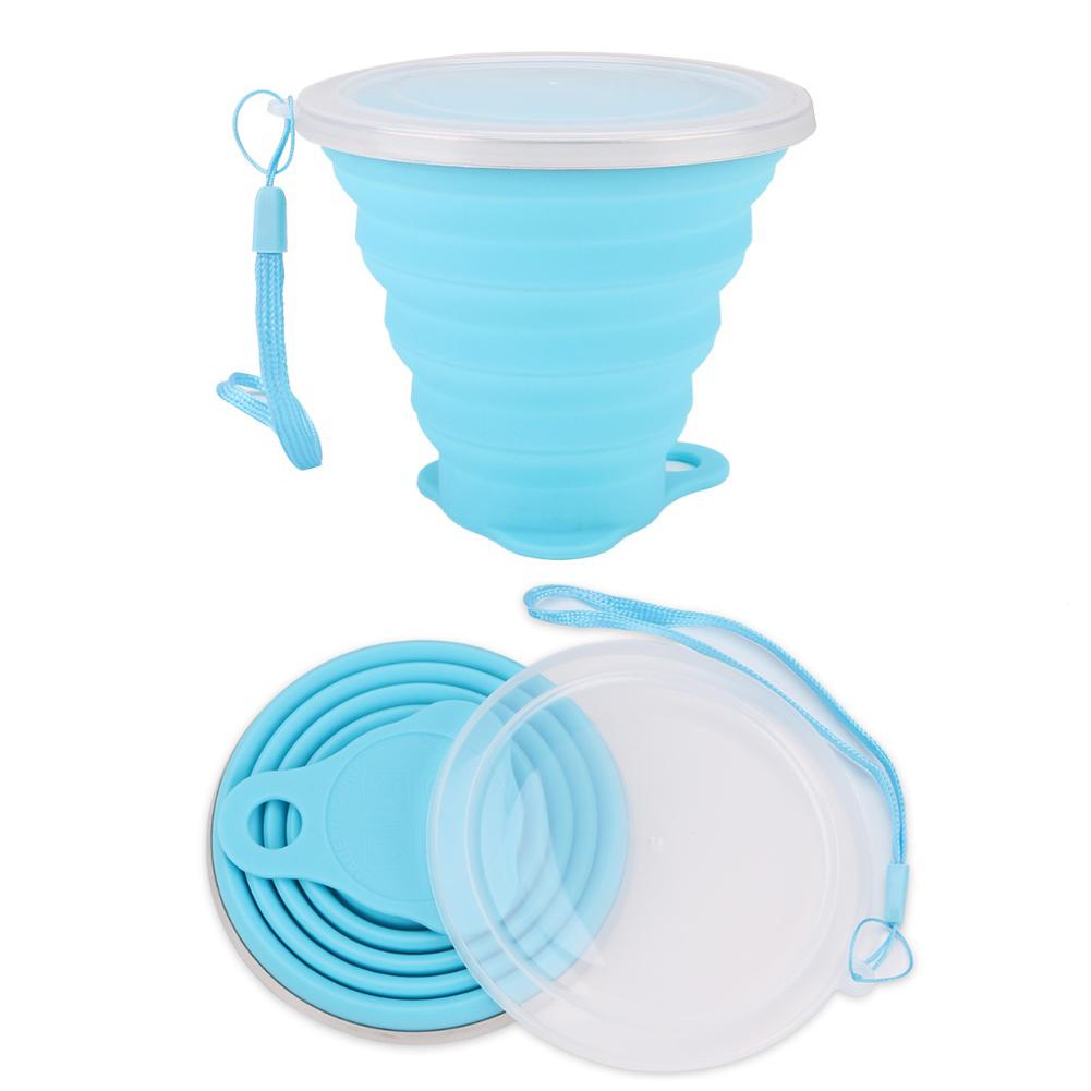 270ML Travel Cup Stainless Steel Silicone Retractable Folding Cups Telescopic Collapsible Coffee Cups Outdoor Sport Water Cup