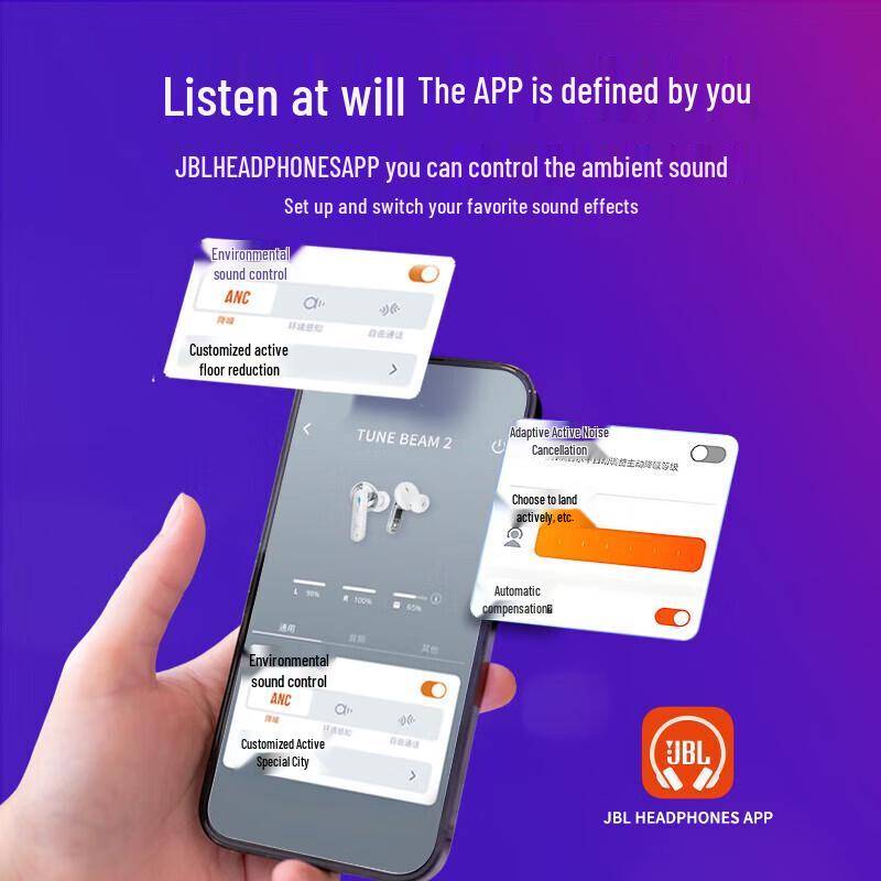 JBL TUNE BEAM2 True Wireless Noise Cancelling Earbuds