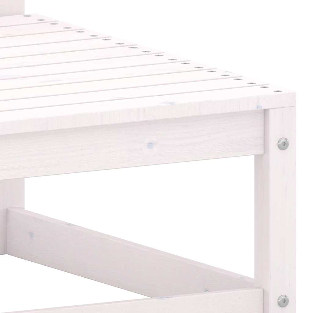 Garden Footstool with Cushions 2 pcs White Solid Pine Wood