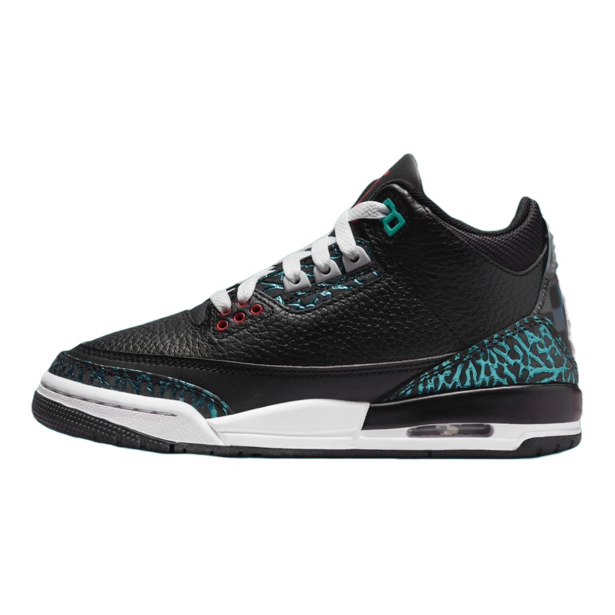 

Air Jordan 3 Retro GS Moto / Black and Hyper Jade FV5437-001 36.5