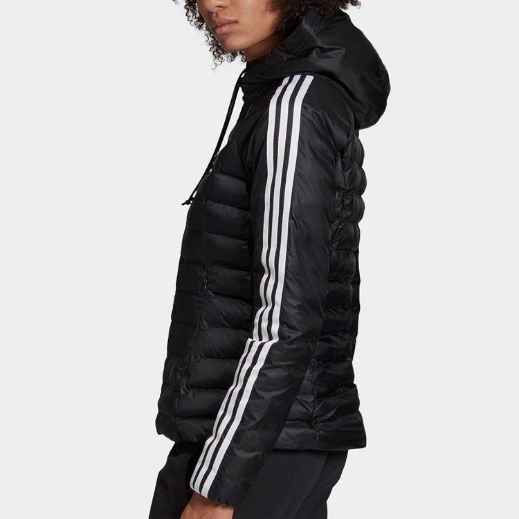 adidas Originals Warm Hooded Sports Jacket, Women Casual Black Outerwear ED4784