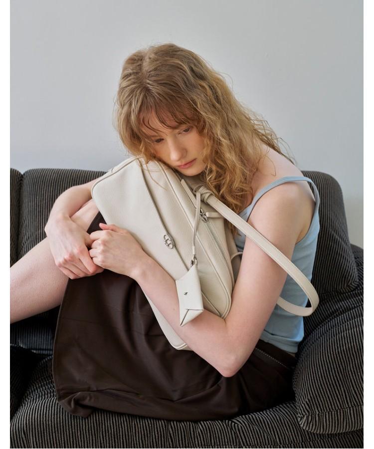 Athe Vanessabruno [Fidele] Ivory Leather Fidel Shoulder Bag M Aaba6F270Iv
